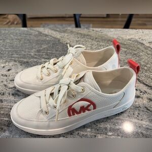 Michael Kors Women’s White and Red Sneakers